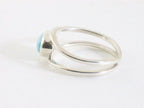 Opengewerkte hoogglans zilveren ring met larimar afbeelding 2