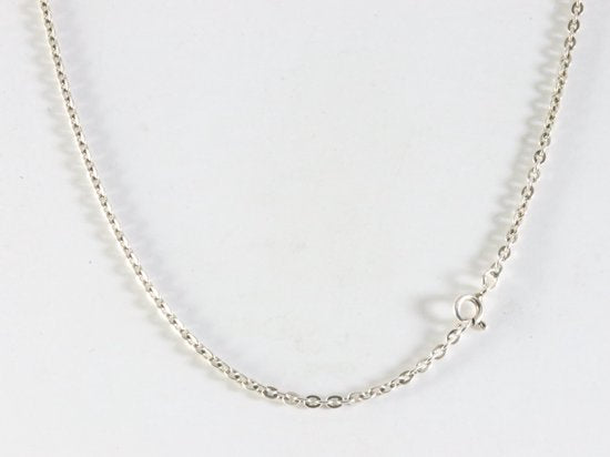 Grote bewerkte zilveren hanger met blauwe topaas aan ketting afbeelding 5