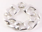 Hoogglans zilveren armband met grote gourmet schakels afbeelding 1