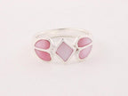 Zilveren ring met roze parelmoer afbeelding 2