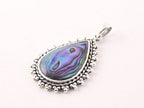 Bewerkte zilveren hanger met abalone schelp afbeelding 2
