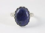 Bewerkte zilveren ring met lapis lazuli afbeelding 4