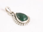 Fijne bewerkte druppelvormige zilveren hanger met jade afbeelding 2