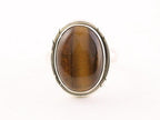 Ovale zilveren ring met tijgeroog afbeelding 4