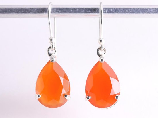 Zilveren oorbellen met carneool afbeelding 4