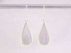 Druppelvormige zilveren oorbellen met parelmoer afbeelding 4
