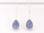 Druppelvormige zilveren oorbellen met sodaliet afbeelding 3