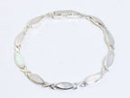 Hoogglans zilveren armband met parelmoer afbeelding 1