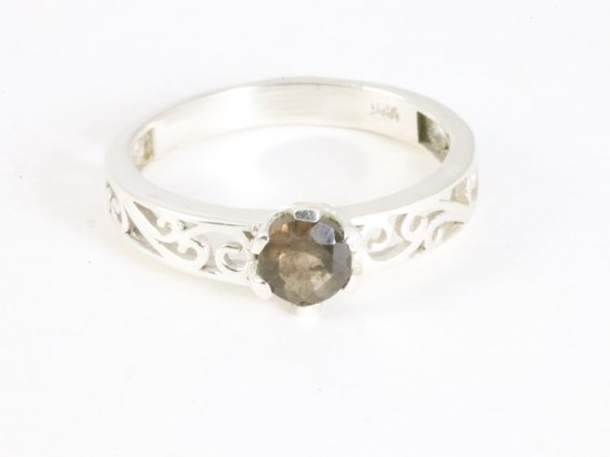 Opengewerkte gevlochten zilveren ring afbeelding 4