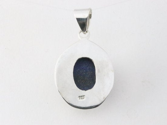 Bewerkte zilveren hanger met lapis lazuli afbeelding 3