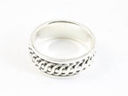 Zware zilveren ring met kabelpatroon afbeelding 2