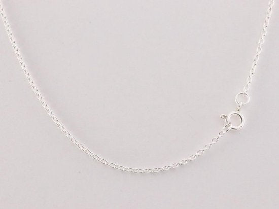 Bewerkte zilveren hanger met granaat aan ketting afbeelding 5