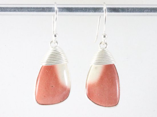 Zilveren oorbellen met mookaiet afbeelding 3