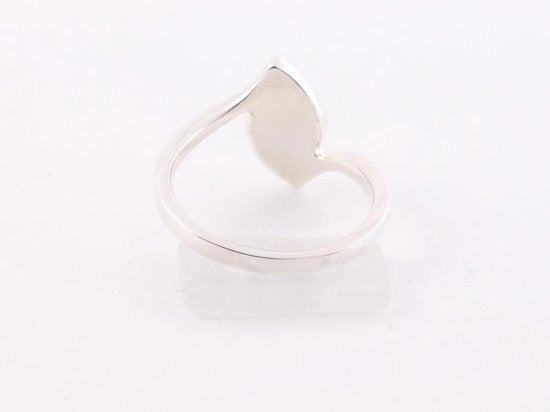 Fijne zilveren ring met lichtblauwe schelp afbeelding 3