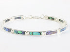 Hoogglans zilveren armband met abalone schelp afbeelding 1