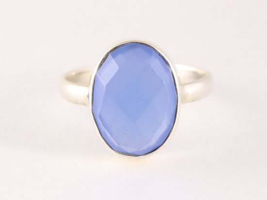Zilveren ring met blauwe chalcedoon afbeelding 4