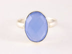 Zilveren ring met blauwe chalcedoon afbeelding 4