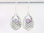 Opengewerkte zilveren oorbellen met amethist afbeelding 3