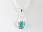 Zilveren hanger met turkoois aan ketting afbeelding 4