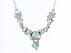 Zilveren ketting met aqua chalcedoon afbeelding 3
