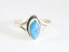 Fijne zilveren ring met blauwe apatiet afbeelding 4