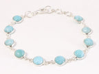 Fijne zilveren armband met larimar afbeelding 1