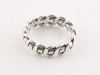 Zilveren kabelpatroon ring afbeelding 2