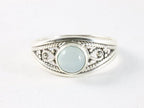 Opengewerkte zilveren ring met aqua chalcedoon afbeelding 4