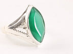 Opengewerkte zilveren ring met groene onyx afbeelding 1