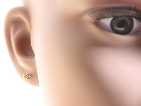 Fijne zilveren oorstekers met citrien afbeelding 3