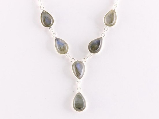 Zilveren ketting met labradoriet afbeelding 3