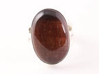 Grote ovale zilveren ring met rode tijgeroog afbeelding 4