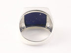 Hoogglans zilveren zegelring met lapis lazuli afbeelding 3