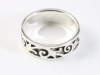 Zilveren ring met fantasie gravering afbeelding 3