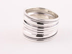 Brede hoogglans zilveren ring met ribbels afbeelding 2