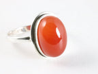 Ovale zilveren ring met carneool afbeelding 1