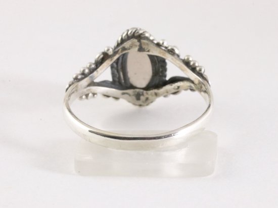 Fijne bewerkte zilveren ring met rookkwarts afbeelding 3