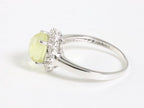 Ronde hoogglans zilveren ring met lemon kwarts en witte topaas - maat 18 afbeelding 2
