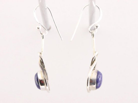 Zilveren oorbellen met lapis lazuli afbeelding 2