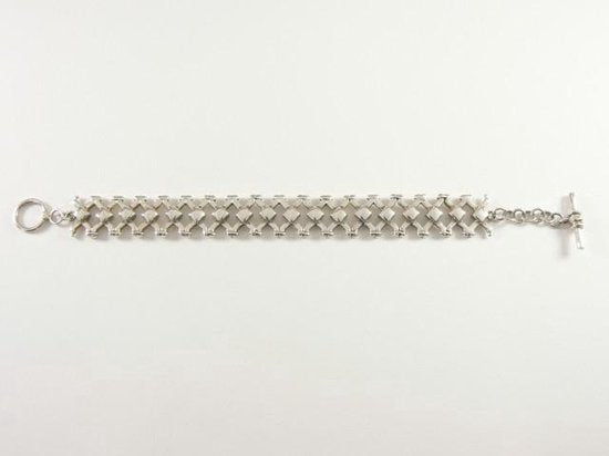 Zilveren armband met kruisschakels afbeelding 3