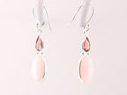 Zilveren oorbellen met roze opaal en granaat afbeelding 2