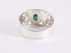 Opengewerkte zilveren ring met smaragd afbeelding 3