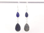 Fijne lange zilveren oorbellen met lapis lazuli afbeelding 3