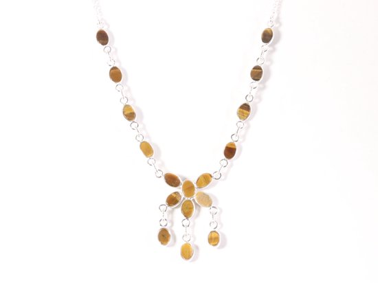 Zilveren ketting met tijgeroog afbeelding 2