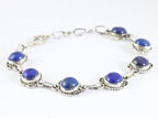 Bewerkte zilveren armband met lapis lazuli afbeelding 2