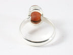 Hoogglans zilveren ring met rode zonnesteen afbeelding 3