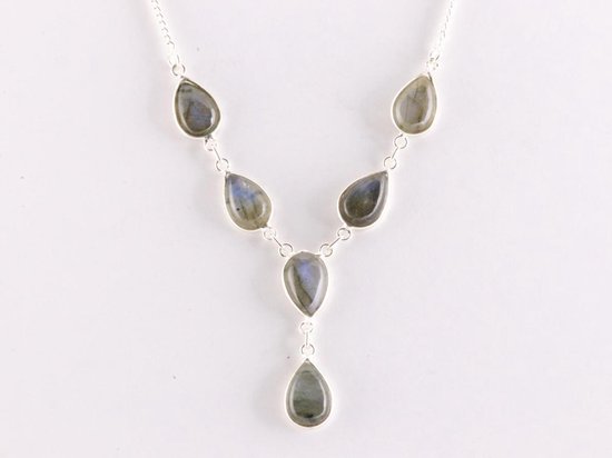 Zilveren ketting met labradoriet afbeelding 1