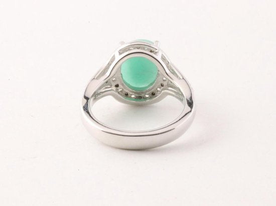 Zilveren ring met smaragd en witte topaas afbeelding 3