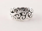 Hoogglans zilveren ring met fantasiepatroon afbeelding 4