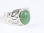 Opengewerkte zilveren ring met groene aventurijn afbeelding 1